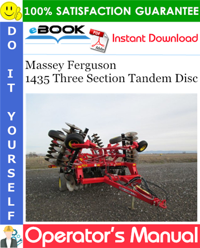 Thumbnail ☆☆ Best ☆☆ Massey Ferguson 1435 Three Section Tandem Disc Operators Manual