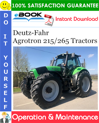 Thumbnail ☆☆ Best ☆☆ Deutz-Fahr Agrotron 215/265 Tractors Operation & Maintenance Manual
