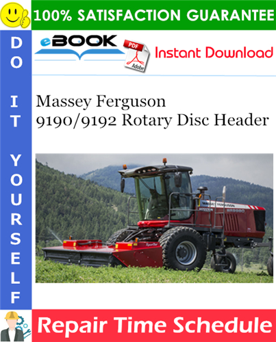 Thumbnail ☆☆ Best ☆☆ Massey Ferguson 9190/9192 Rotary Disc Header Repair Time Schedule Manual