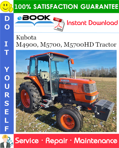 Thumbnail ☆☆ Best ☆☆ Kubota M4900, M5700, M5700HD Tractor Service Repair Manual