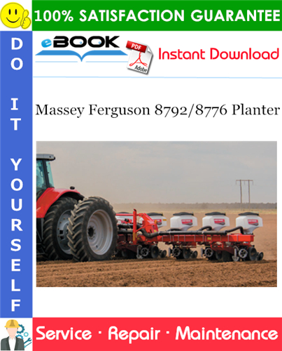 Product picture ☆☆ Best ☆☆ Massey Ferguson 8792/8776 Planter Service Repair Manual