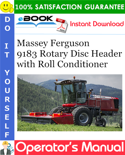 Product picture ☆☆ Best ☆☆ Massey Ferguson 9183 Rotary Disc Header with Roll Conditioner Operators Manual
