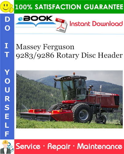 Product picture ☆☆ Best ☆☆ Massey Ferguson 9283/9286 Rotary Disc Header Service Repair Manual