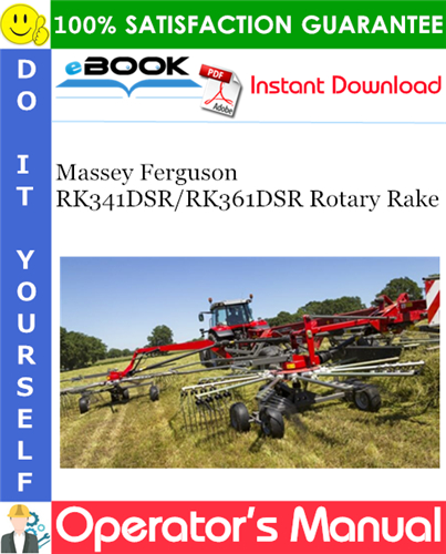 Product picture ☆☆ Best ☆☆ Massey Ferguson RK341DSR/RK361DSR Rotary Rake Operators Manual