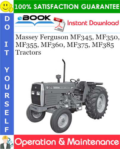 Product picture ☆☆ Best ☆☆ Massey Ferguson MF345, MF350, MF355, MF360, MF375, MF385 Tractors Operation & Maintenance Manual