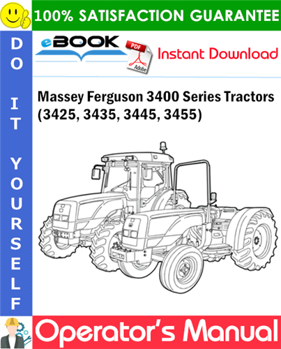 Product picture ☆☆ Best ☆☆ Massey Ferguson 3400 Series (3425, 3435, 3445, 3455) Tractors Operators Manual