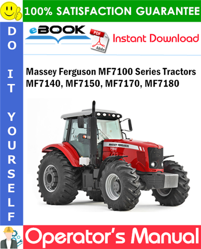 Product picture ☆☆ Best ☆☆ Massey Ferguson MF7100 Series MF7140, MF7150, MF7170, MF7180 Tractors Operators Manual