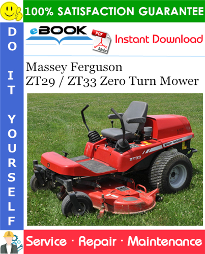 Product picture ☆☆ Best ☆☆ Massey Ferguson ZT29 / ZT33 Zero Turn Mower Service Repair Manual