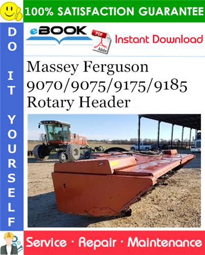 Product picture ☆☆ Best ☆☆ Massey Ferguson 9070/9075/9175/9185 Rotary Header Service Repair Manual